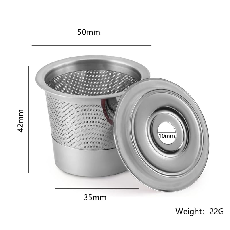 Capsulă de cafea K-Cup reutilizabilă pentru cafetiere, din oțel inoxidabil, cu gaură unică și filtru