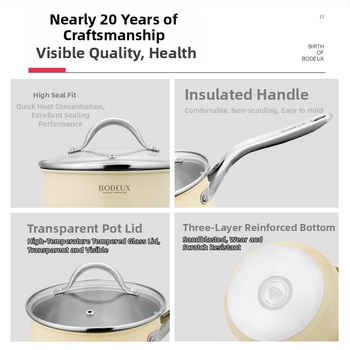 Platinum oală de lapte din oțel inoxidabil 304, fund plat, antiaderent, compatibilă cu plita cu inducție, pentru încălzirea laptelui și hrana pentru bebeluși