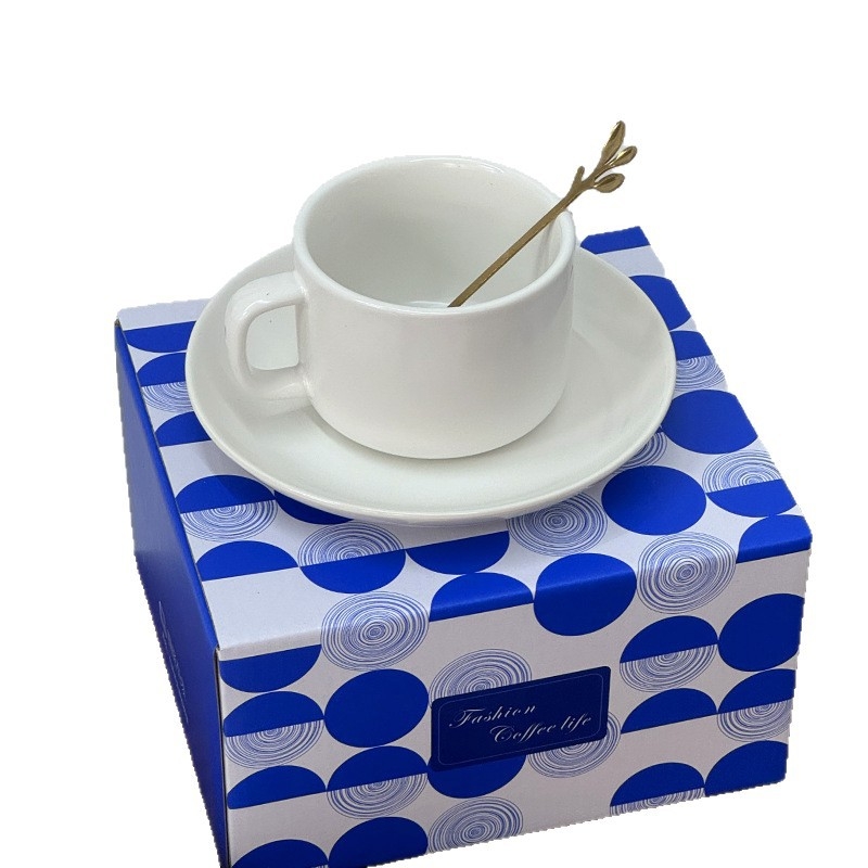 Ceașcă de cafea personalizată cu farfurie Klein Blue pentru cadouri corporative