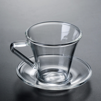 Set de cești de cafea și farfurioare din sticlă borosilicată, rezistentă la căldură, stil european minimalist, espresso