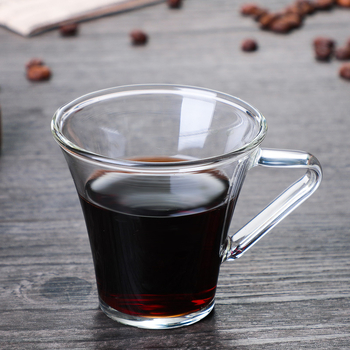 Set de cești de cafea și farfurioare din sticlă borosilicată, rezistentă la căldură, stil european minimalist, espresso