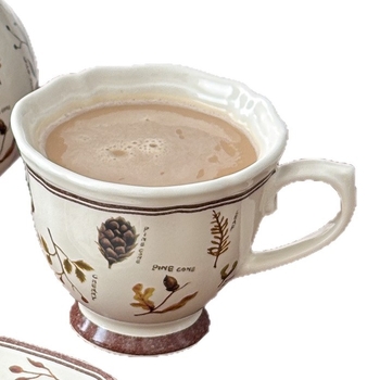 Muni Retro Forest set cești și farfurie pentru cafea – stil european, lux lejer, artă latte pentru ceaiul de după-amiază