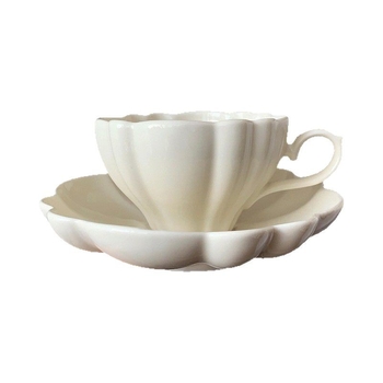 Set cești și farfurioare cu lotus, în stil franțuzesc, din ceramică, pentru cafea și lapte, model floral neregulat, decor sub glazură