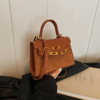 Visokokvalitetna platinska torbica za žene — retro stil, jesen/zima crossbody, mala kvadratna Kelly torba