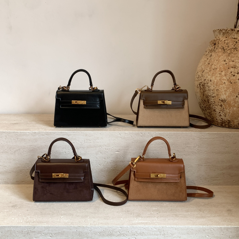Visokokvalitetna platinska torbica za žene — retro stil, jesen/zima crossbody, mala kvadratna Kelly torba