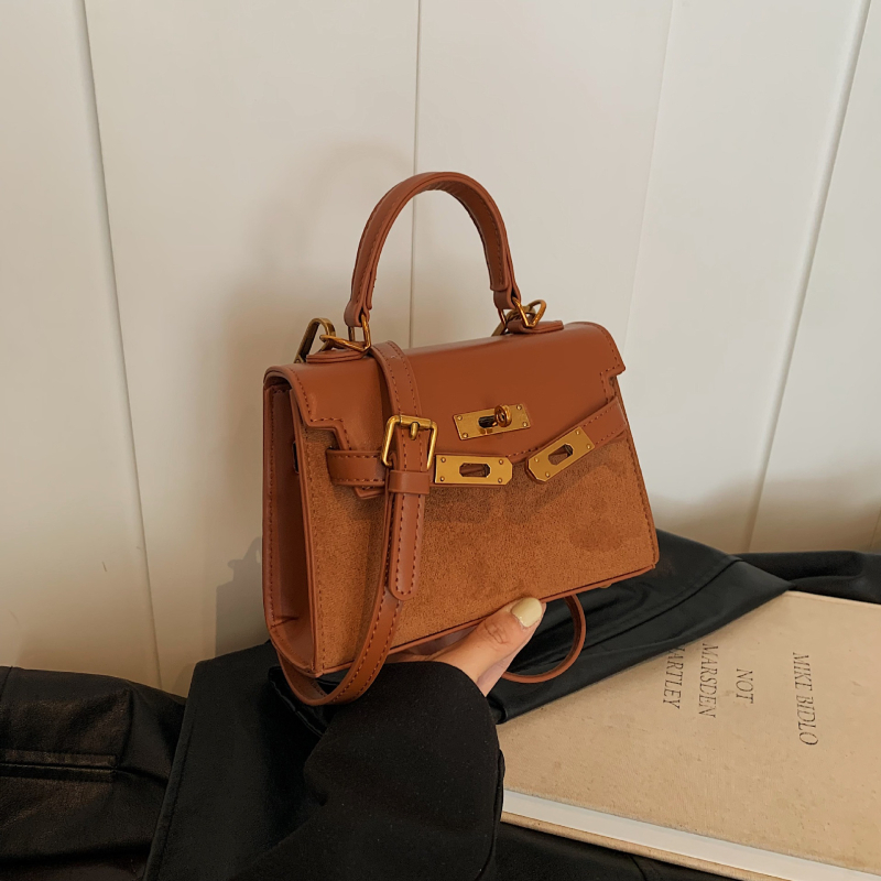 Visokokvalitetna platinska torbica za žene — retro stil, jesen/zima crossbody, mala kvadratna Kelly torba