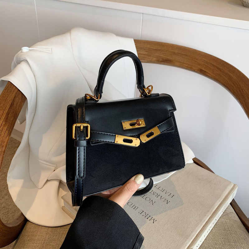 Visokokvalitetna platinska torbica za žene — retro stil, jesen/zima crossbody, mala kvadratna Kelly torba