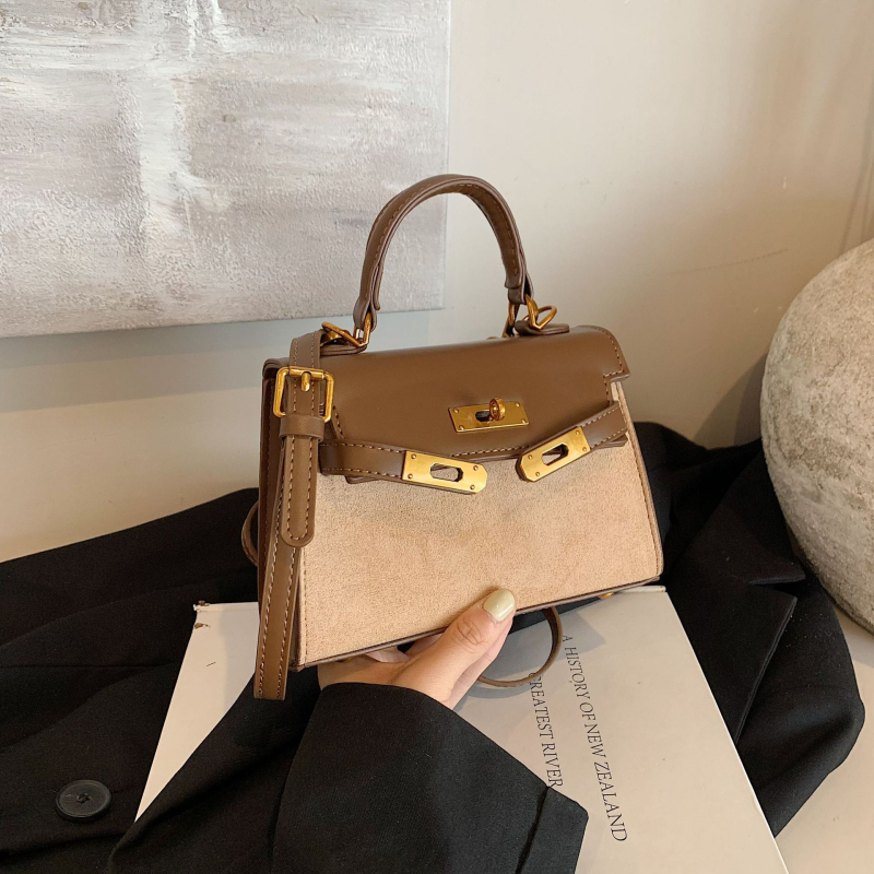 Visokokvalitetna platinska torbica za žene — retro stil, jesen/zima crossbody, mala kvadratna Kelly torba