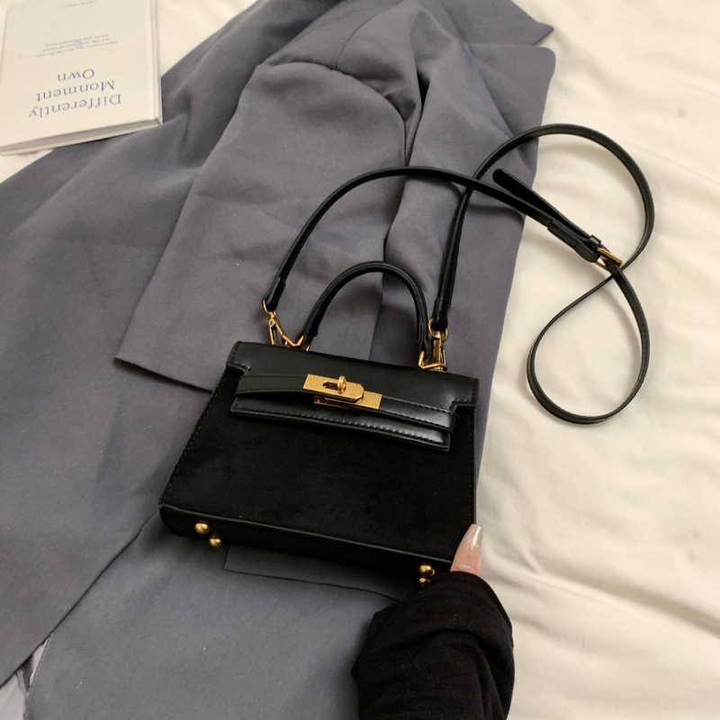 Visokokvalitetna platinska torbica za žene — retro stil, jesen/zima crossbody, mala kvadratna Kelly torba