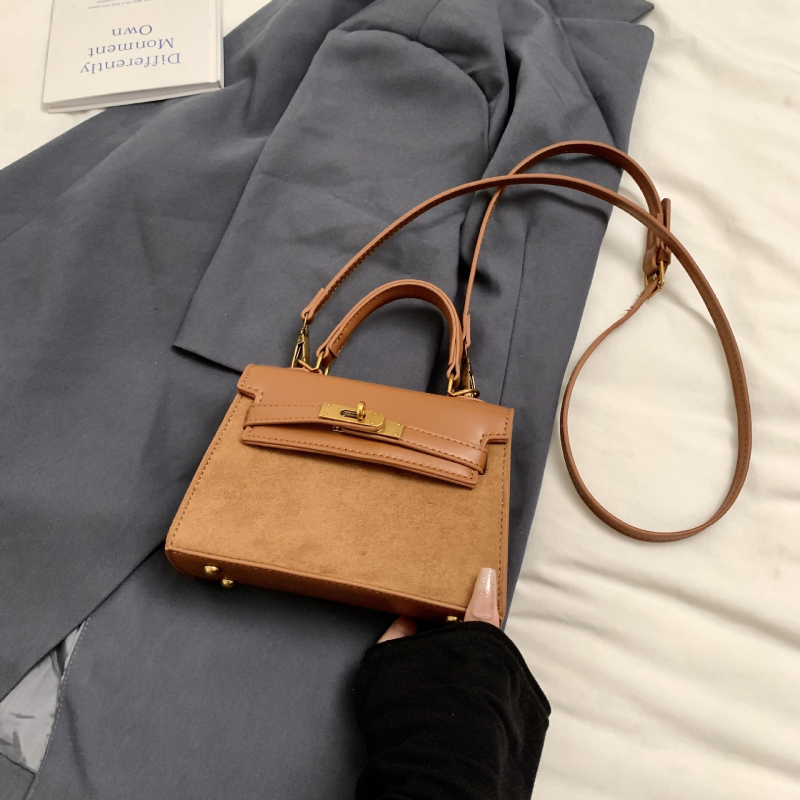 Visokokvalitetna platinska torbica za žene — retro stil, jesen/zima crossbody, mala kvadratna Kelly torba