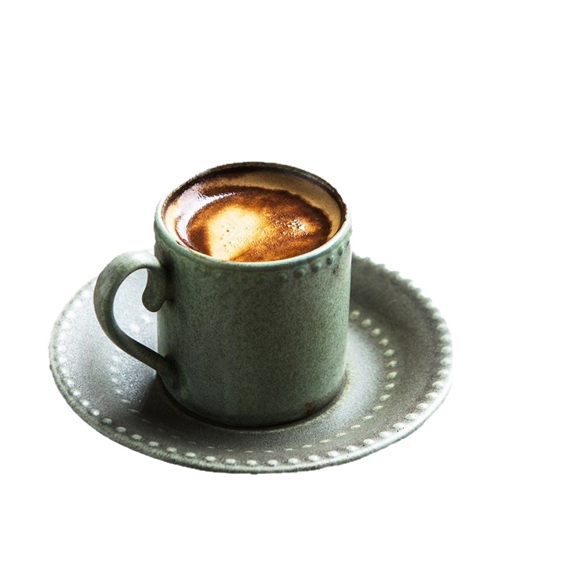 Morandi-inspired set japonez retro de cești de cafea cu farfurioare din porțelan, ceașcă espresso italian stil 75 ml