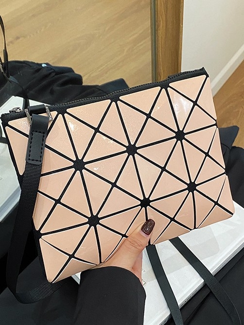Ženska jednobojna torba s geometrijskim rombom - mala crossbody/torba za rame, ljeto 2025
