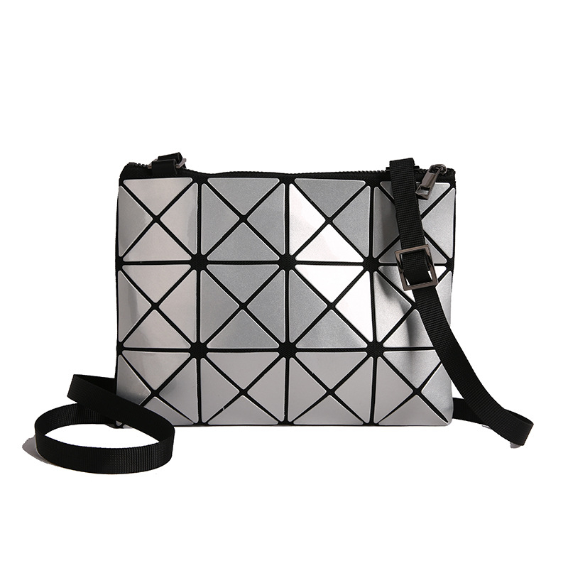 Ženska jednobojna torba s geometrijskim rombom - mala crossbody/torba za rame, ljeto 2025