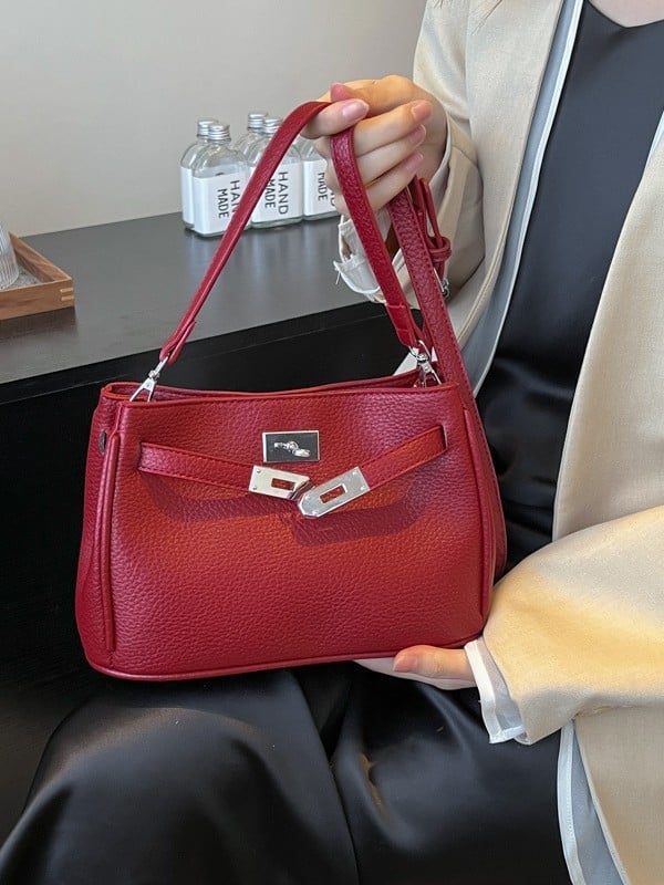 Premium vintage Kelly torbica za žene, 2025 trend, PU lychee koža, srednja veličina, preko ramena i crossbody torba za svakodnevnu upotrebu