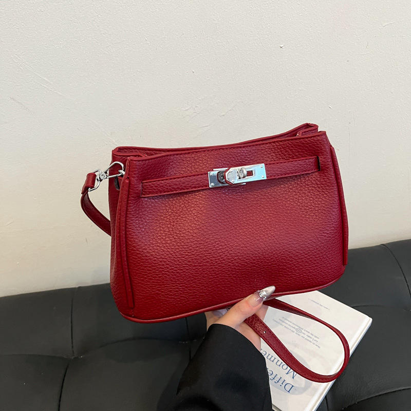 Premium vintage Kelly torbica za žene, 2025 trend, PU lychee koža, srednja veličina, preko ramena i crossbody torba za svakodnevnu upotrebu