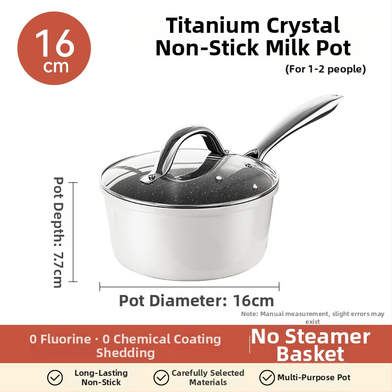Oală ceramică mică pentru lapte pentru bebeluși, antiaderentă, pentru încălzire lapte și hrană pentru sugari, compatibilă cu plita electrică