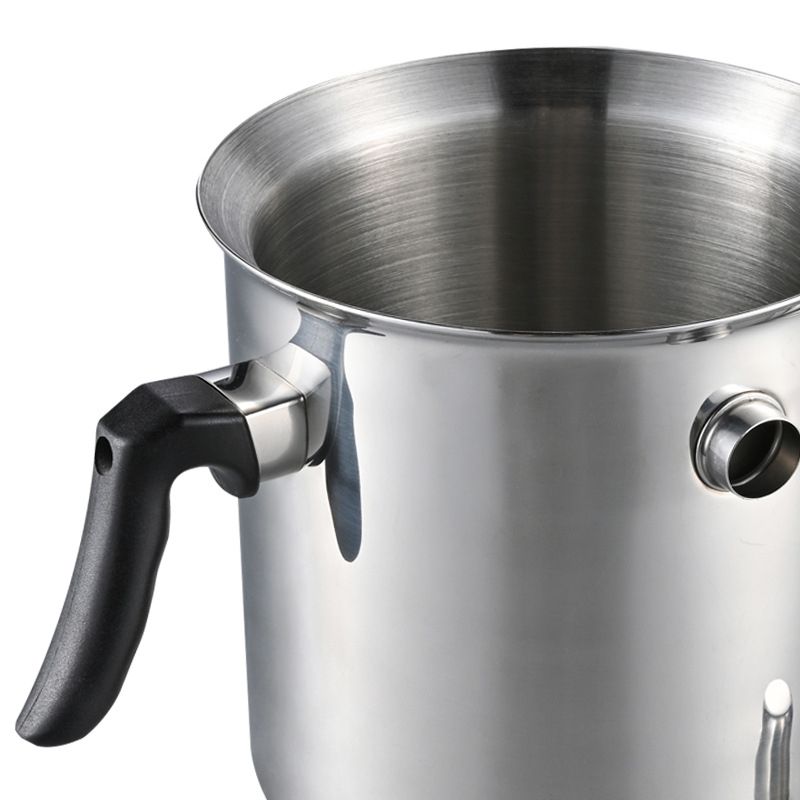 Vas de lapte din oțel inoxidabil cu pereți dubli, controlul temperaturii și capac cu fluier, vas de miere în bain-marie, oală de supă durabilă cu mâner pentru uz casnic
