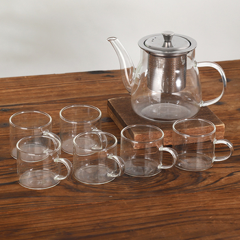 Set de ceai din sticlă borosilicat în cutie cadou, cu ceașcă Gongdao și separator ceramic pentru ceai
