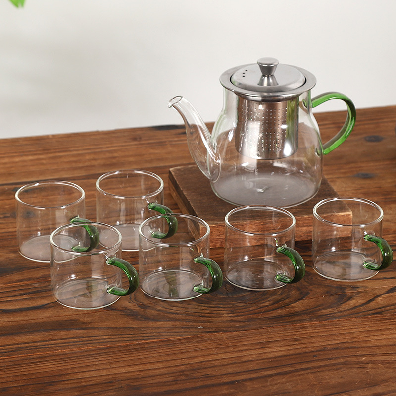 Set de ceai din sticlă borosilicat în cutie cadou, cu ceașcă Gongdao și separator ceramic pentru ceai