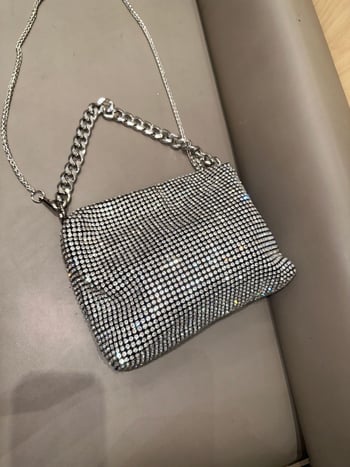 Ženska PVC torbica s dijamantnim ukrasom, kvadratnog oblika, lančani remen, večernja crossbody