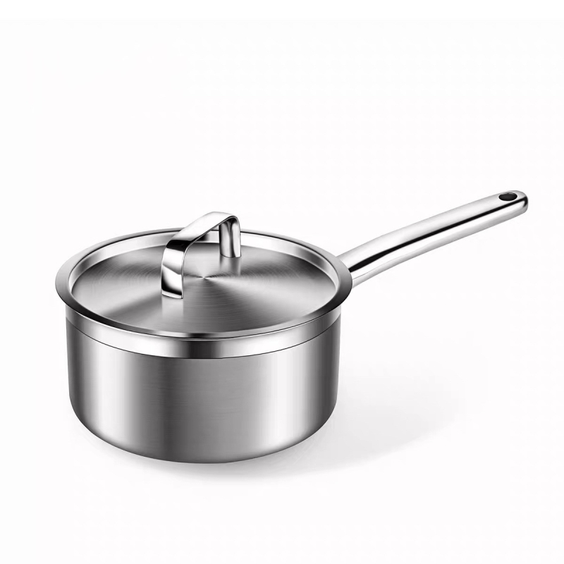 Oală de lapte din oțel inoxidabil cu fund triplu, pentru hrana bebelușilor, compatibilă cu plita cu inducție și aragaz