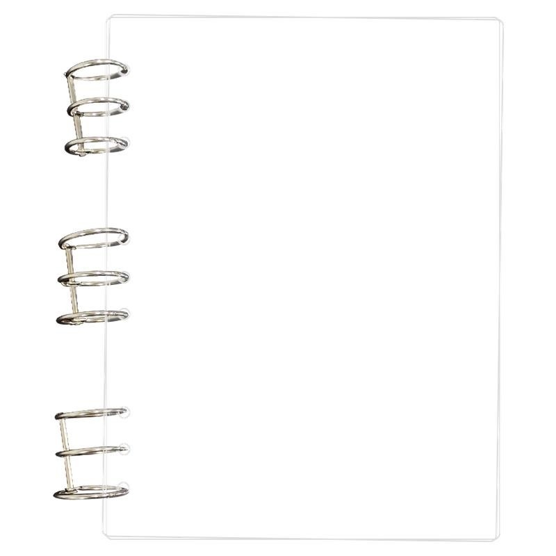 Dosar acrilic transparent pentru caiet A5 și planner A6, 6 găuri, depozitare detașabilă universală
