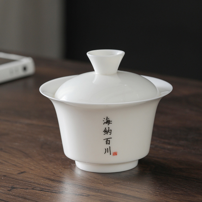 Set portabil de ceai pentru mașină, cu capac și trei cești, set ceramic pentru infuzarea ceaiului, personalizabil cu logo, stil chinezesc nou