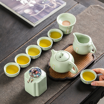 Set de ceai Ruyao Kung Fu, set complet în cutie cadou de lux, ceainic din ceramică, destinat cadourilor corporative pentru clienți