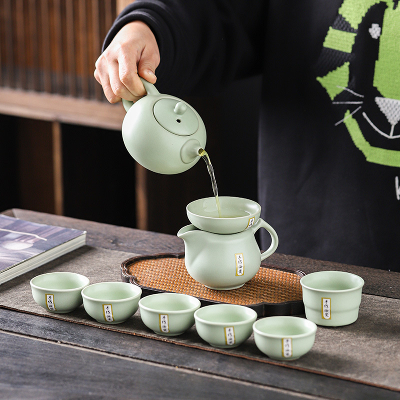 Set de ceai Ruyao Kung Fu, set complet în cutie cadou de lux, ceainic din ceramică, destinat cadourilor corporative pentru clienți