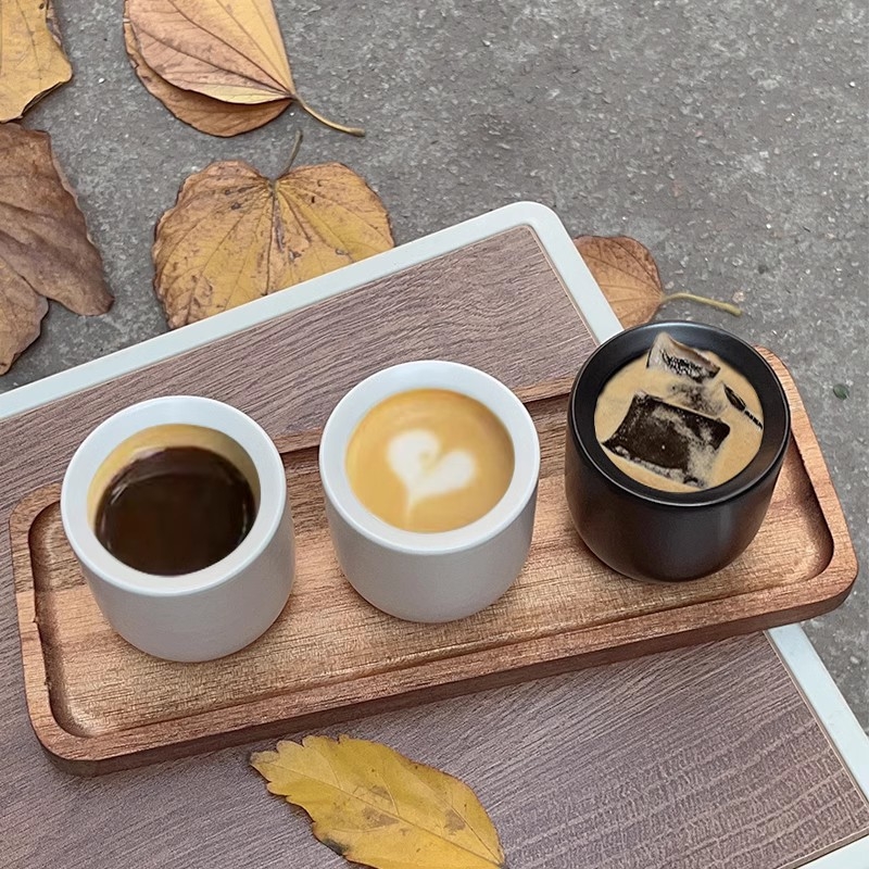 Set de căni de cafea pentru preparare manuală, cu aromă, căni ceramice groase pentru espresso și latte, cană pentru cold brew
