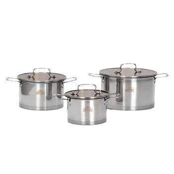 Set din trei oale din oțel inoxidabil pentru supă, cutie colorată, set de bucătărie durabil pentru plite cu inducție, oală pentru tocană, cutie cadou pentru uz casnic