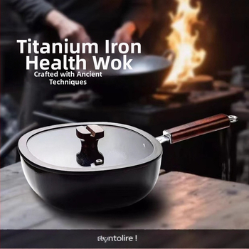 Tigaie pătrată din titan-fier, mini, finisaj ciocănit, tigaie antiaderentă pentru prăjit, uz casnic