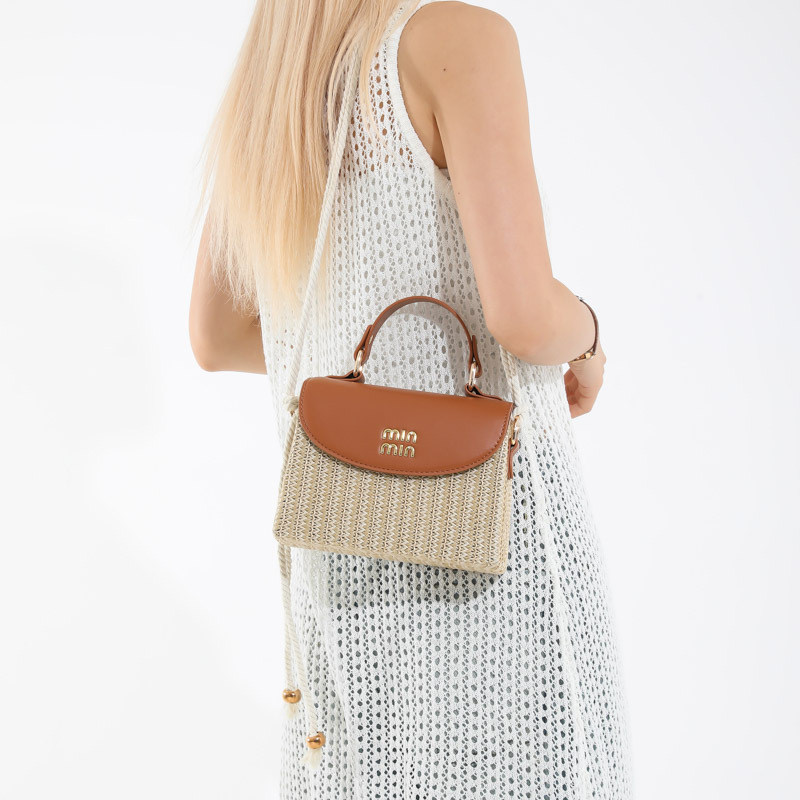 2026 Inspirovana slamena torba, svježa višebojna ženska torba za rame i crossbody