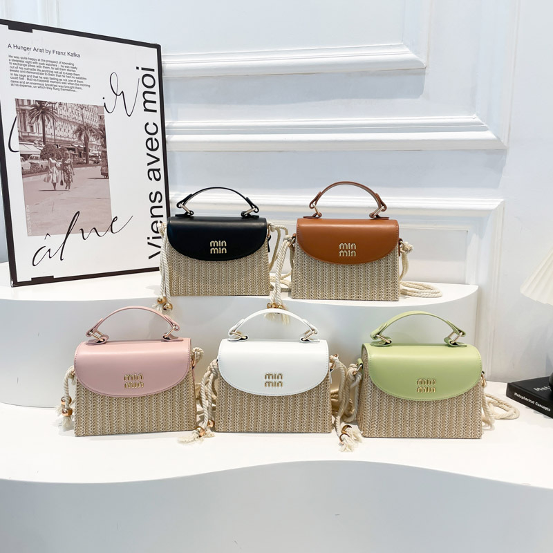 2026 Inspirovana slamena torba, svježa višebojna ženska torba za rame i crossbody