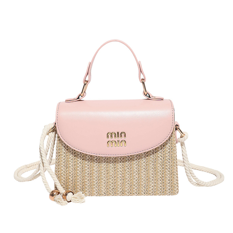 2026 Inspirovana slamena torba, svježa višebojna ženska torba za rame i crossbody