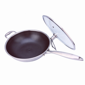 Wok antiaderent pentru uz casnic — compatibil cu plite cu inducție și aragaz, tigaie cu bază plată pentru sotare