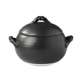 Chaorui Nuobao oală ceramică cu capac, oală neagră din ceramică carbonizată, design modern minimalist, capacitate 2,1–4 L, compatibilă cu plita pe gaz, model Secret Garden