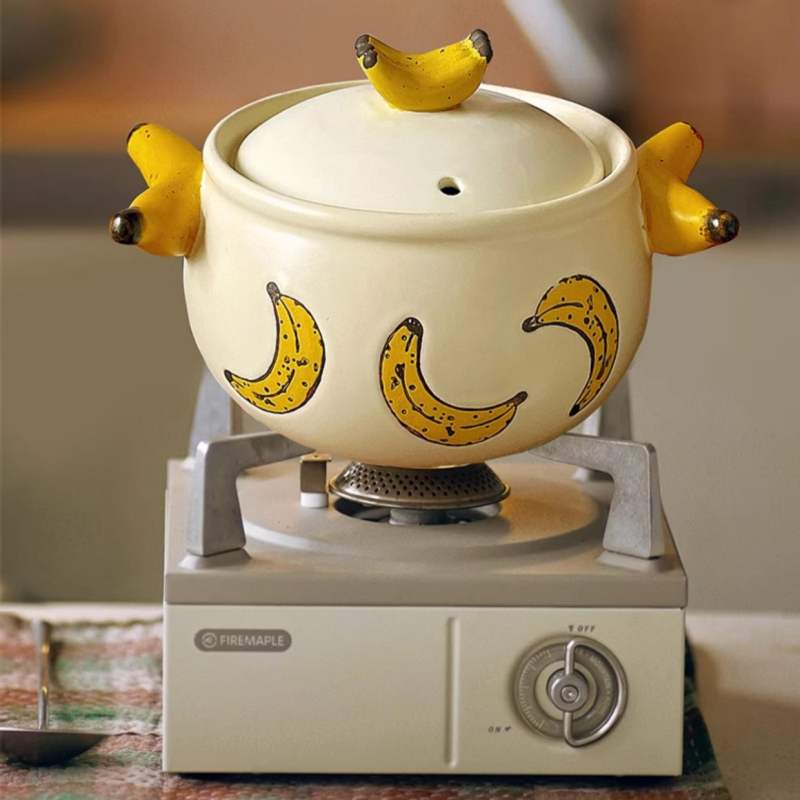Chaorui Nuobao oală ceramică cu capac, oală neagră din ceramică carbonizată, design modern minimalist, capacitate 2,1–4 L, compatibilă cu plita pe gaz, model Secret Garden