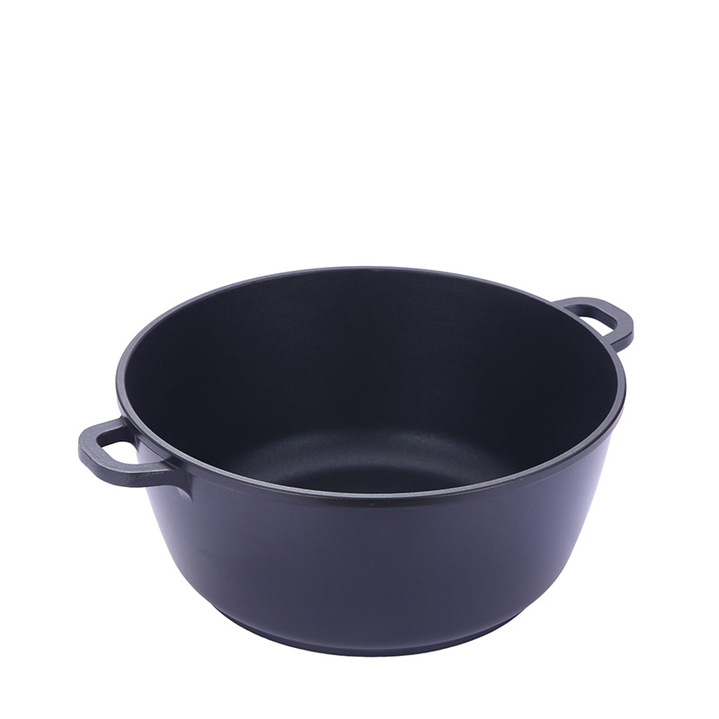 Oală de supă din aliaj de aluminiu, cu mâner dublu, antiaderent, fund dublu, interior din oțel inoxidabil, 2.1-4 L, compatibil cu inducție