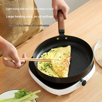 Tigaie plată japoneză, 26 cm, fontă neacoperită, pentru uz casnic, pentru fripturi și clătite