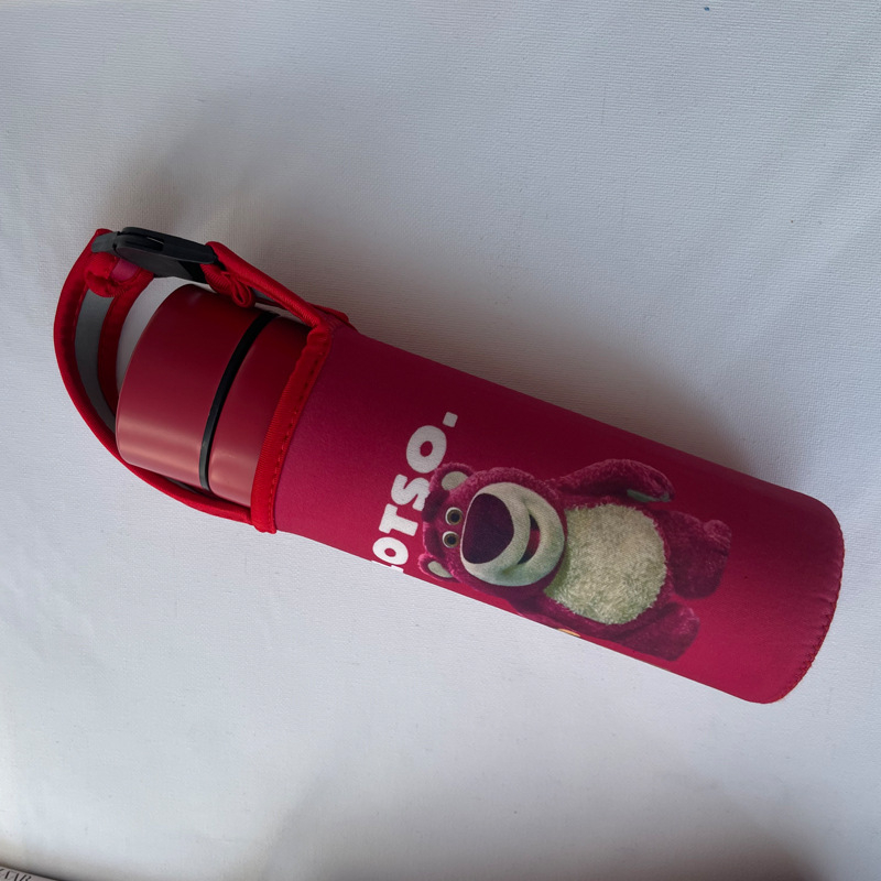 Husă izolantă din neopren pentru ceașcă de copii, cu model desen animat și curea crossbody – husă de protecție pentru pahar