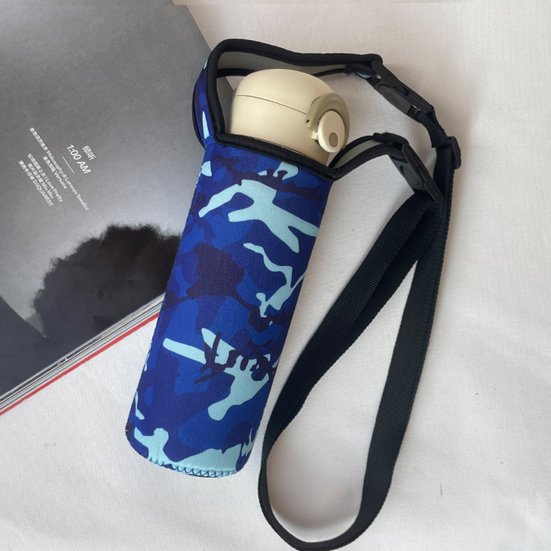 Husă izolantă din neopren pentru ceașcă de copii, cu model desen animat și curea crossbody – husă de protecție pentru pahar