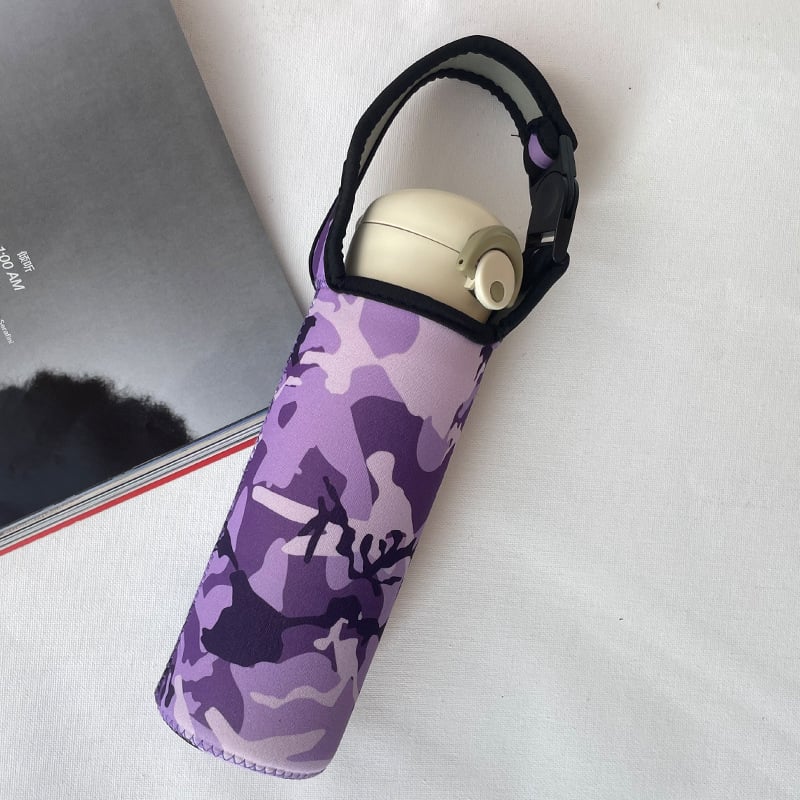 Husă izolantă din neopren pentru ceașcă de copii, cu model desen animat și curea crossbody – husă de protecție pentru pahar