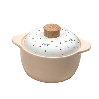 Vas ceramic pentru supe și tocană, în nuanță crem, rezistentă la temperaturi înalte, compatibilă cu aragazul pe gaz