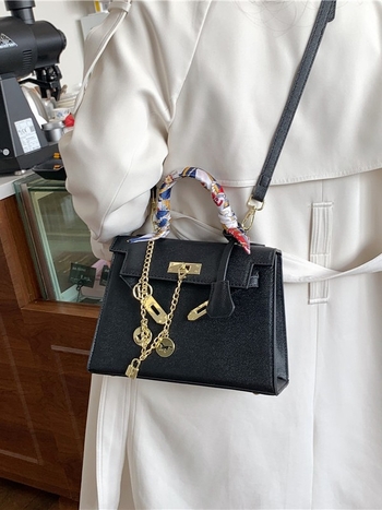 Ženska Kelly torba srednje veličine, crossbody i ručna torba, PU koža, zatvarač s mehanizmom zaključavanja, poliester podstava, pravokutnog oblika, za svakodnevnu upotrebu