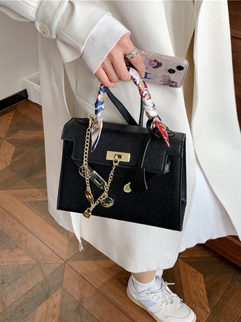 Ženska Kelly torba srednje veličine, crossbody i ručna torba, PU koža, zatvarač s mehanizmom zaključavanja, poliester podstava, pravokutnog oblika, za svakodnevnu upotrebu