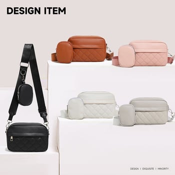 2025 nova modna ženska torbica preko ramena s jednostavnim izvezenim rombom, stil crossbody