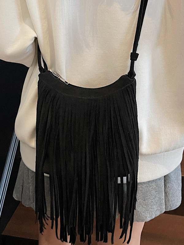 2025 mat torbica za rame za žene — crossbody, koža-velur retro stil, europsko-američki dizajn