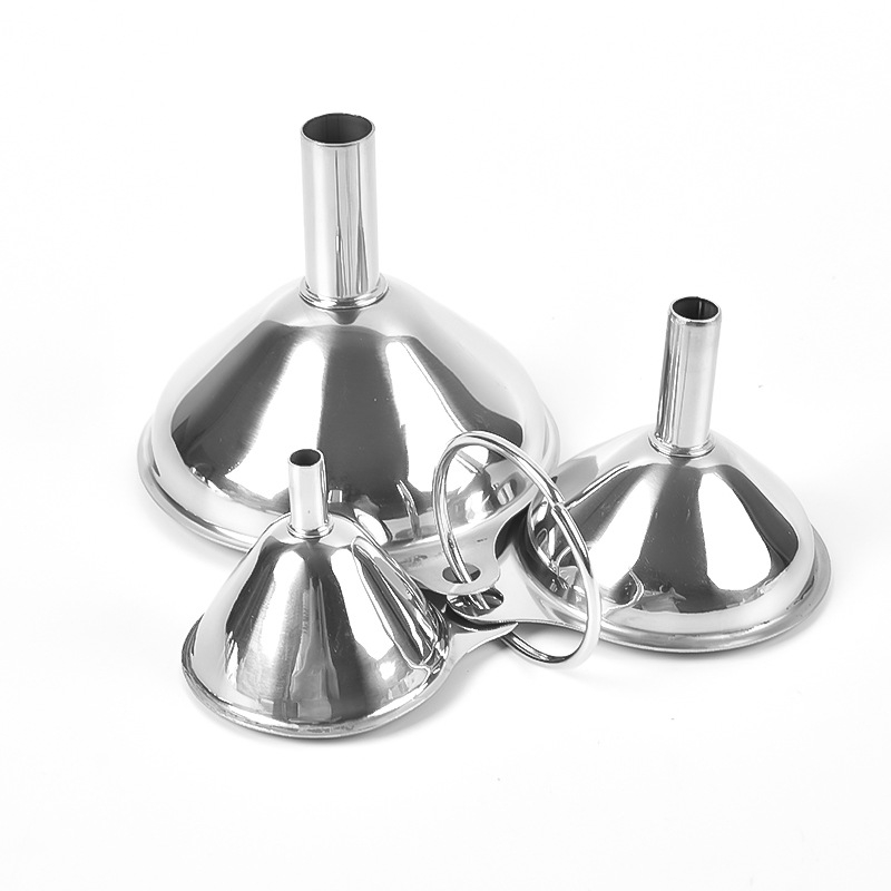 Set de trei pâlnii din oțel inoxidabil, mini pâlnii pentru ulei, oțet, vin, condimente și ulei esențial
