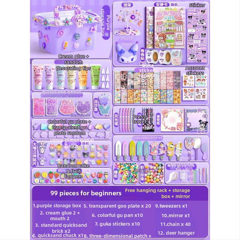 Set Cream Gel Goo Card pentru fete — jucărie cu autocolante DIY, carduri cu nisip curgător, ediție Deluxe, rechizite pentru planner